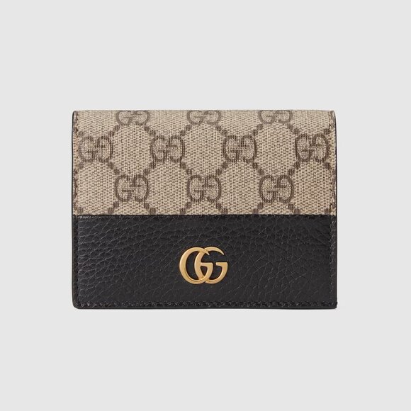 GG Marmont Bi-colour Card Case Wallet - Picture 1 of 10